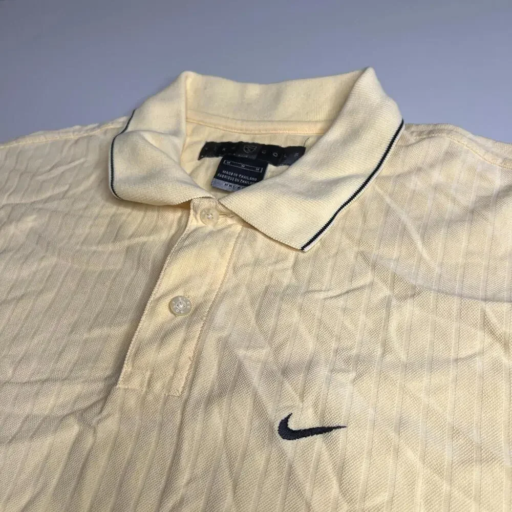 Nike Golf Dri-Fit Polo‎ Shirt M Yellow Las Vegas Embroidered Short Sleeve Mens